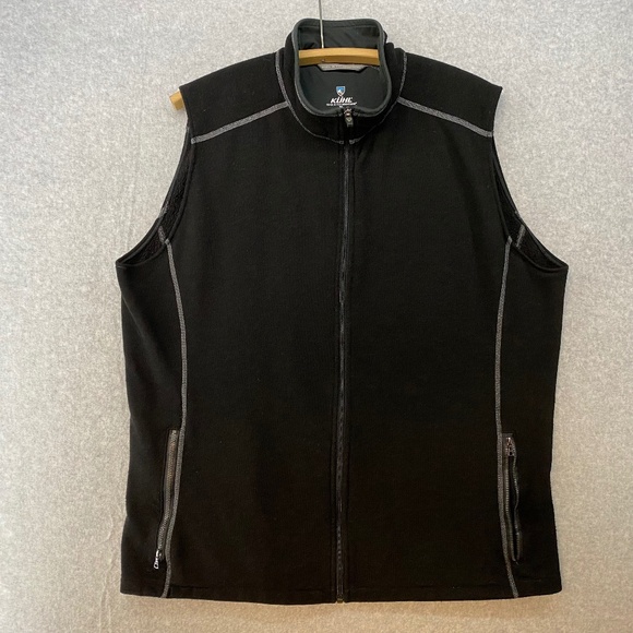 Kuhl Mens XL Interceptr Kashmira Vest Black Full Zip Sleeveless Pockets - Picture 1 of 4